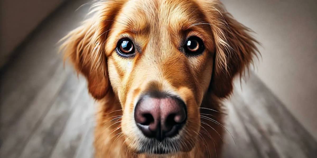 cane con baffi in primo piano