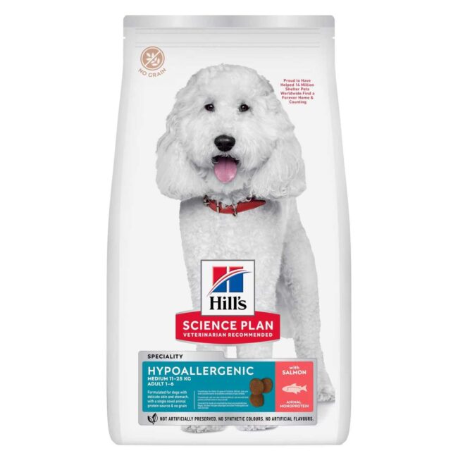 Hhypoallergenic adult medium alimento per cani con salmone – Hill’s Science Plan Hhypoallergenic adult medium alimento per cani con salmone - Hill's Science Plan