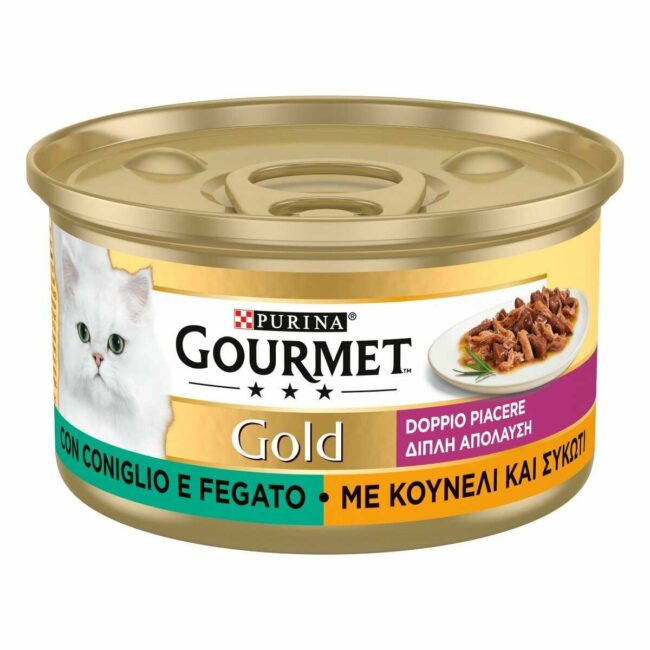 GOURMET Gold Gatto Doppio Piacere con Coniglio e Fegato Lattina Gourmet gold gatto doppio piacere con coniglio e fegato