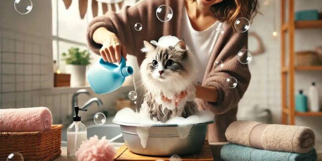 bagno-gatto_optimized-1792×896 gatto che fa il bagno con una persona che lo lava