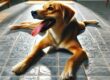 cane disteso sul pavimento perché ha caldo