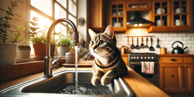 gatto-acqua-corrente-1792×896 gatto che beve da lavandino