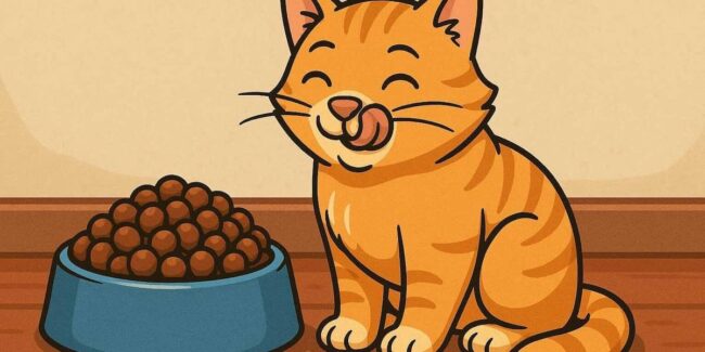 migliori-crocchette-gatto-1536×768 gatto che guarda con appetito una ciotola piena di crocchette