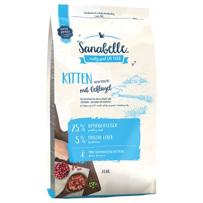 Sanabelle Kitten Crocchette per gatti Sanabelle Kitten Pollo e Mirtilli Rossi Crocchette per gatti - Bosh