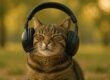 gatto che ascolta musica