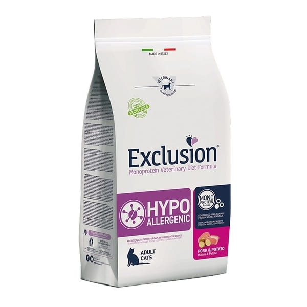 Hypoallergenic cat pork and potato – Exclusion Recensione crocchette Hypoallergenic cat pork and potato – Exclusion