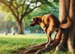 cane che fa pipi al parco