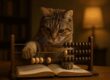 gatto davanti ad un pallottoliere