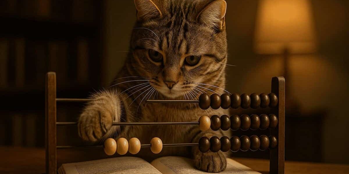 gatto davanti ad un pallottoliere