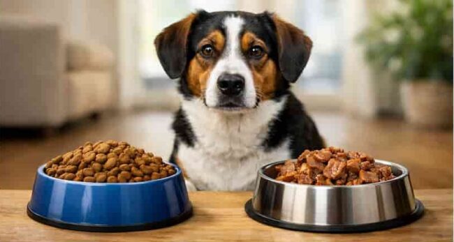 cane che segue una dieta mista