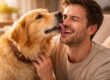 cane che lecca il viso del proprietario